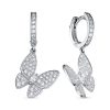Серьги английский замок из серебра 925 с фианитом