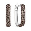 Серьги английский замок из серебра 925 с фианитом