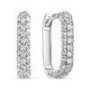 Серьги английский замок из серебра 925 с фианитом