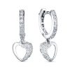 Серьги английский замок из серебра 925 с фианитом