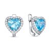 Серьги английский замок из серебра 925 с фианитом