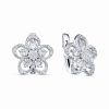 Серьги английский замок из серебра 925 с фианитом