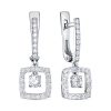 Серьги английский замок из серебра 925 с фианитом