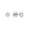Серьги пусеты из серебра 925 с фианитом
