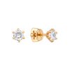 Серьги пусеты из серебра 925 с фианитом