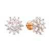 Серьги пусеты из серебра 925 с фианитом