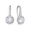 Серьги французский замок из серебра 925 с фианитом