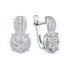 Серьги английский замок из серебра 925 с фианитом