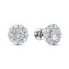 Серьги пусеты из серебра 925 с фианитом