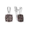 Серьги английский замок из серебра 925 с фианитом