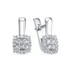 Серьги английский замок из серебра 925 с фианитом