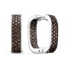 Серьги конго из серебра 925 с фианитом