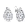 Серьги английский замок из серебра 925 с фианитом