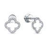 Серьги пусеты из серебра 925 с фианитом