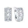 Серьги английский замок из серебра 925 с фианитом