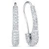 Серьги булавка из серебра 925 с фианитом