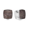 Серьги конго из серебра 925 с фианитом