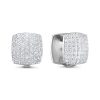 Серьги конго из серебра 925 с фианитом