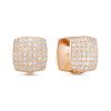 Серьги конго из серебра 925 с фианитом