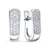Серьги английский замок из серебра 925 с фианитом
