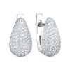 Серьги английский замок из серебра 925 с фианитом