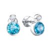 Серьги пусеты из серебра 925 с фианитом