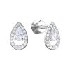 Серьги пусеты из серебра 925 с фианитом
