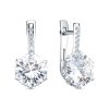 Серьги английский замок из серебра 925 с фианитом