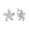 Серьги английский замок из серебра 925 с фианитом