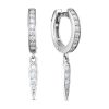 Серьги английский замок из серебра 925 с фианитом