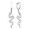 Серьги английский замок из серебра 925 с фианитом