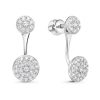 Серьги джекеты из серебра 925 с фианитом