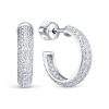 Серьги пусеты из серебра 925 с фианитом