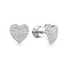 Серьги пусеты из серебра 925 с фианитом