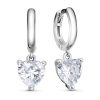Серьги английский замок из серебра 925 с фианитом