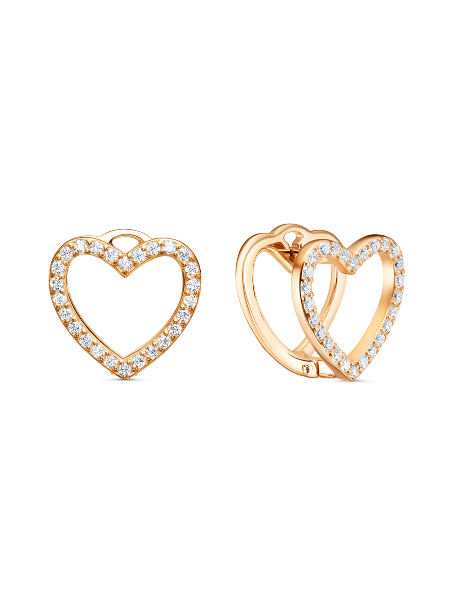 Серьги английский замок из серебра 925 с фианитом