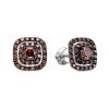 Серьги пусеты из серебра 925 с фианитом