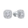 Серьги пусеты из серебра 925 с фианитом