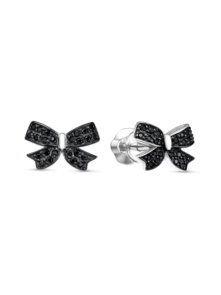 Серьги пусеты из серебра 925 с фианитом