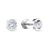 Серьги пусеты из серебра 925 с фианитом