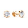 Серьги пусеты из серебра 925 с фианитом