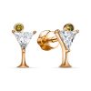 Серьги пусеты из серебра 925 с фианитом