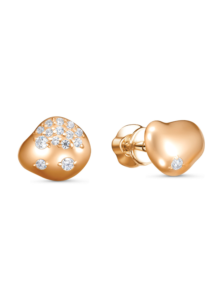 Серьги пусеты из серебра 925 с фианитом