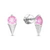 Серьги пусеты из серебра 925 с фианитом
