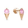 Серьги пусеты из серебра 925 с фианитом