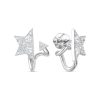 Серьги пусеты из серебра 925 с фианитом