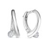 Серьги английский замок из серебра 925 с фианитом