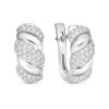 Серьги английский замок из серебра 925 с фианитом