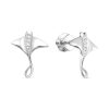 Серьги пусеты из серебра 925 с фианитом