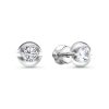 Серьги пусеты из серебра 925 с фианитом